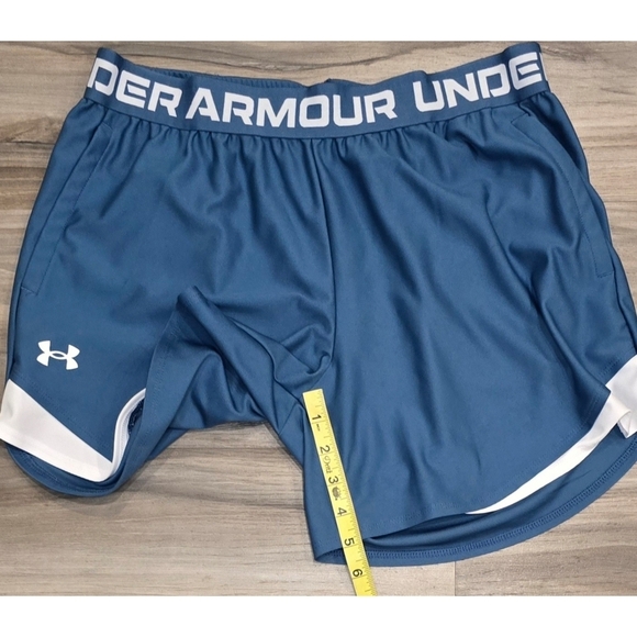 Women’s Under Armour Athletic Shorts Size Medium, Blue - Picture 3 of 8